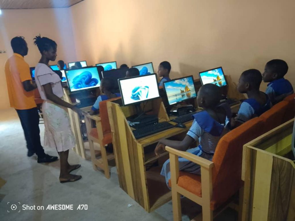 Computer lab with teachers