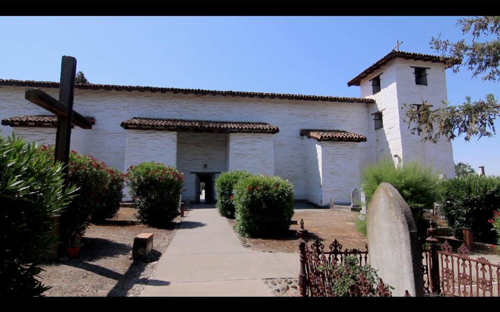 Mission door at cemetery.