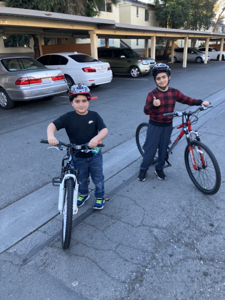 Refugee Children with Bikes